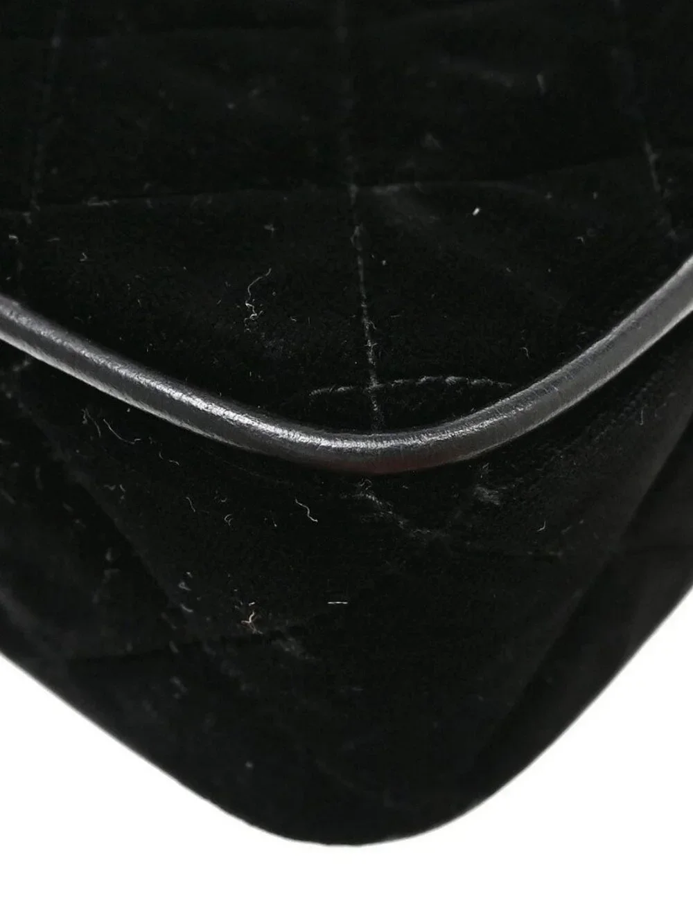 Best08 Chanel Black Velvet Shoulder Bag KQ01746